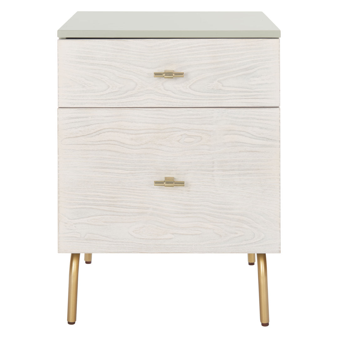 Linaris 2 - Drawer Nightstand Ivy Bronx Color: Gray/White Washed