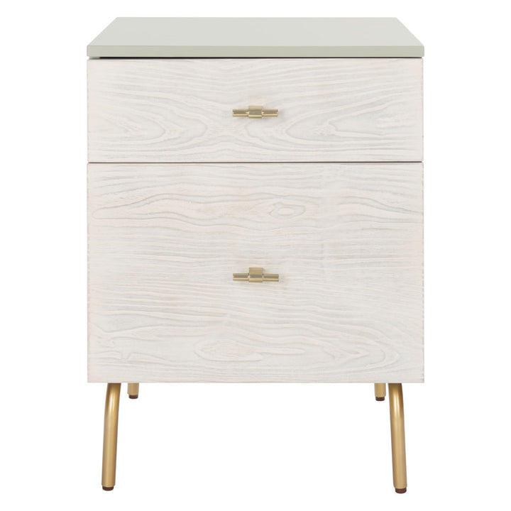 Linaris 2 - Drawer Nightstand Ivy Bronx Color: Gray/White Washed
