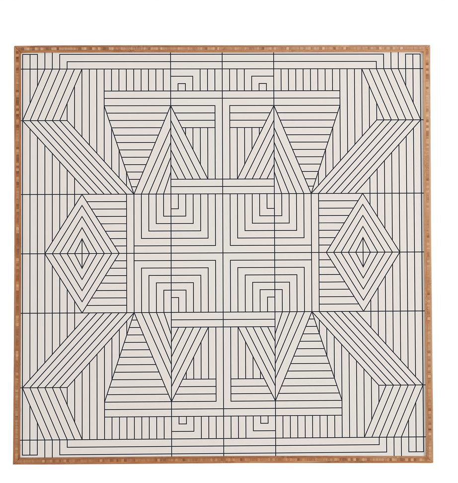 Line Mandala' - Picture Frame Graphic Art Print on Paper Mercury Row® Size: 20" H x 20" W x 1" D