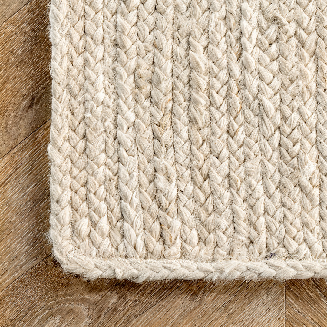 Cruise Handmade Braided Jute Area Rug in Off White Highland Dunes Rug Size: Square 5'