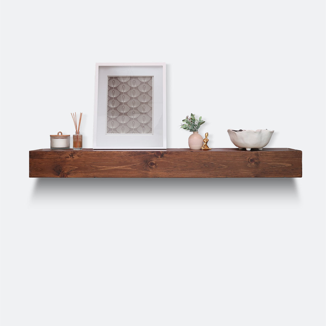 Melodye Rustic Fireplace Shelf Mantel Ebern Designs Shelf Length: 48 in., Finish: Provincial