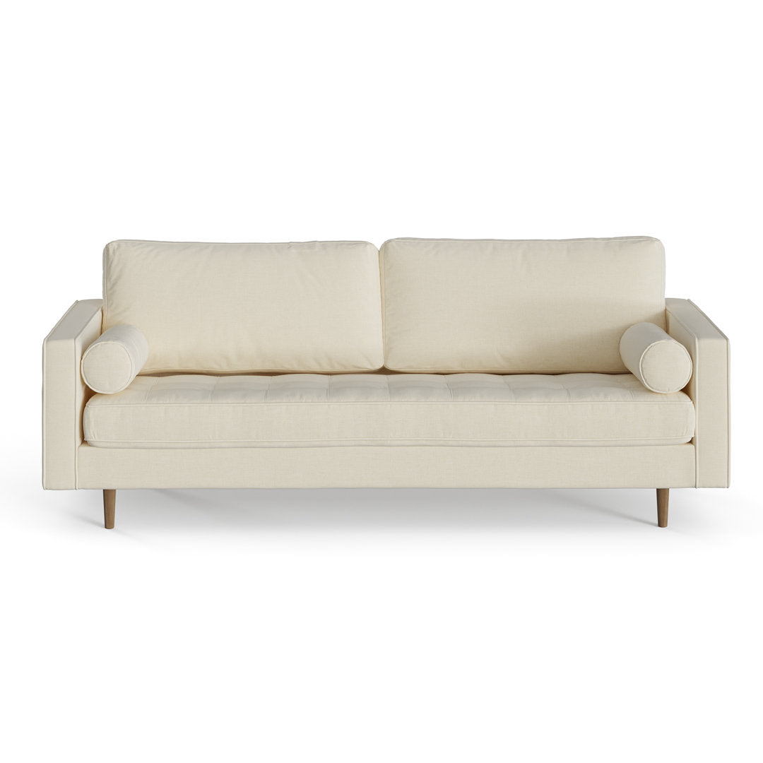 Geo 84" Upholstered Sofa AllModern Fabric: Beige Fabric