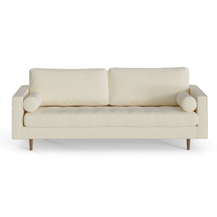 Geo 84" Upholstered Sofa AllModern Fabric: Beige Fabric