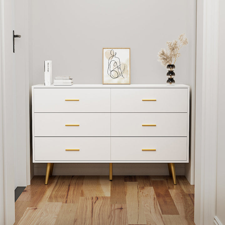 Kamily 6 Drawer 47.25" W Double  Dresser Mercer41 Color: White