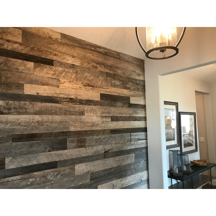 Random Width x Varying Length Barnwood Wall Paneling Vintage Timbers Color: Gray