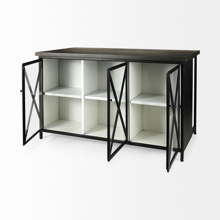 Bede 62" Iron Kitchen Island with Solid Wood Top Birch Lane™