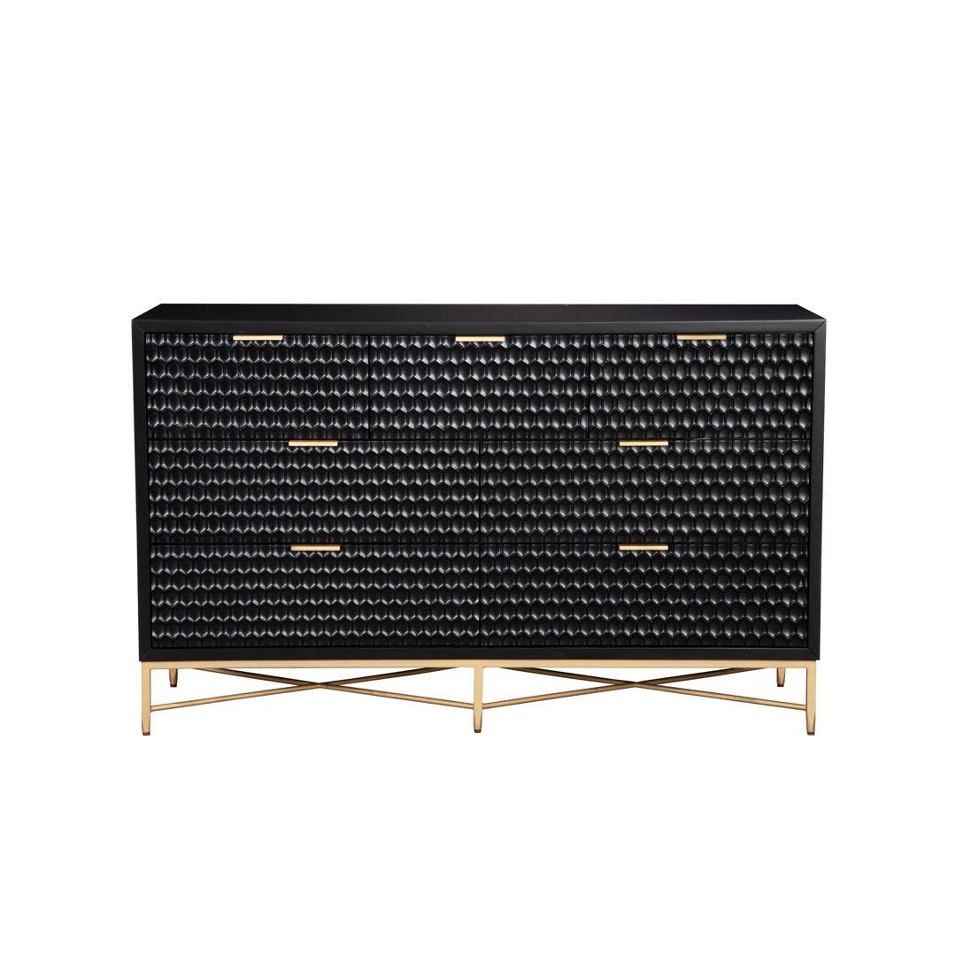 Capra 7 Drawer 56" W Double Dresser AllModern Color: Black