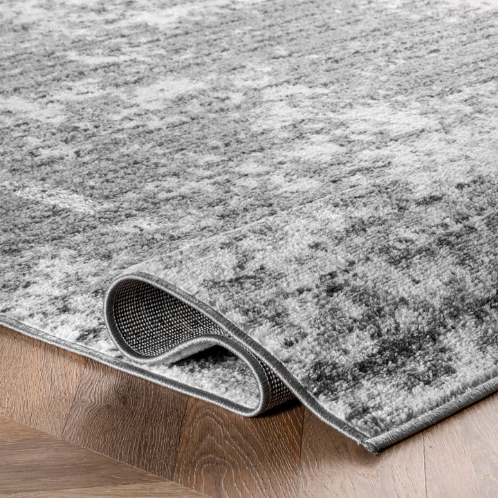 Deedra Modern Abstract Power Loom Performance Gray/White Rug 17 Stories Rug Size: Square 5'