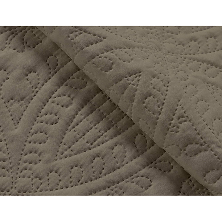 Austin Microfiber Reversible 3 Piece Coverlet / Bedspread Set Chezmoi Collection Color: Taupe Size: Queen Coverlet / Bedspread + 2 Standard Shams