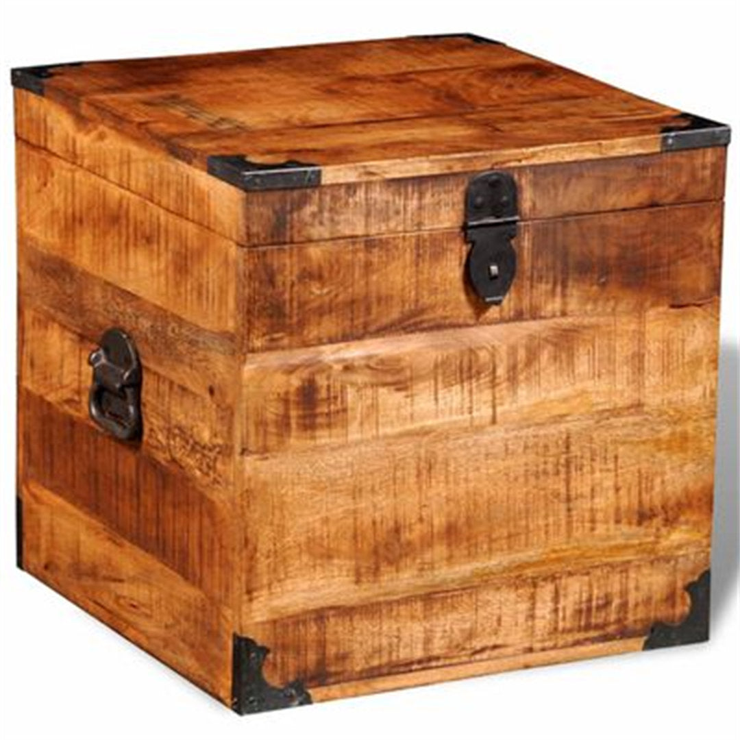 Storage Chest Cubic Rough Mango Wood Williston Forge