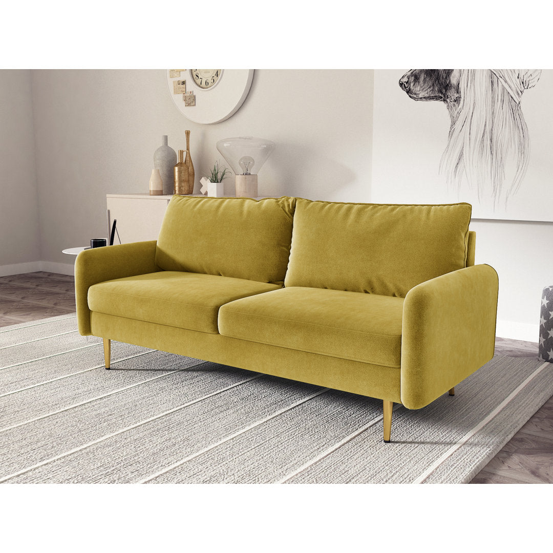 Javonta 70'' Upholstered Sofa Everly Quinn Fabric: Golden Velvet