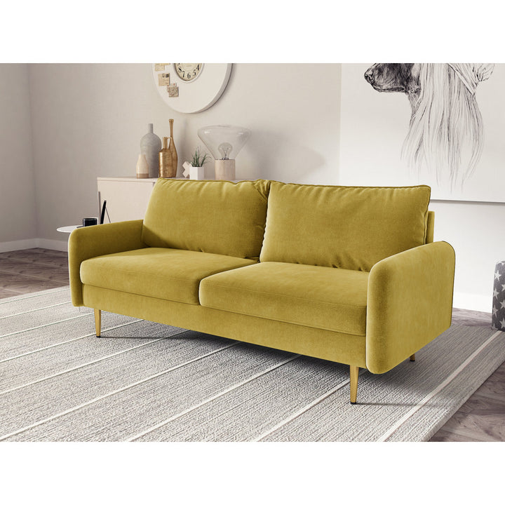 Javonta 70'' Upholstered Sofa Everly Quinn Fabric: Golden Velvet