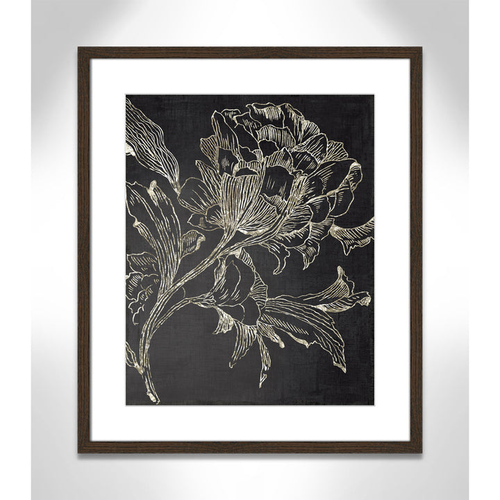 Golden Flower Folklore I by Asia Jensen - Picture Frame Graphic Art Print Joss & Main Size: 25.5" H x 21.5" W Format: Walnut Framed