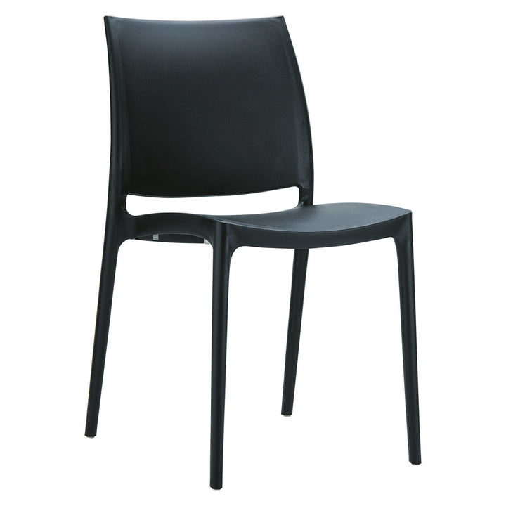 Burt Stacking Patio Dining Side Chair (Set of 2) AllModern Color: Black