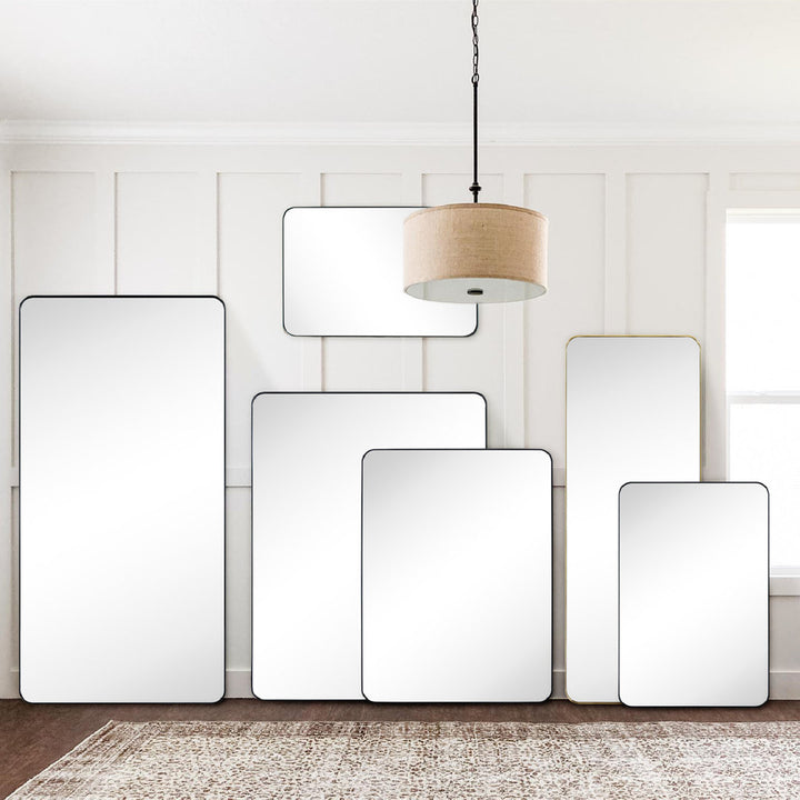 Kengston Modern & Contemporary Rectangular Bathroom Vanity Mirrors 17 Stories Size: 48" x 30" Finish: Brushed Nickel
