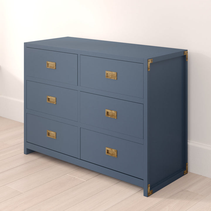 Hubble 6 Drawer Double Dresser Viv + Rae™ Color: Graphite Blue