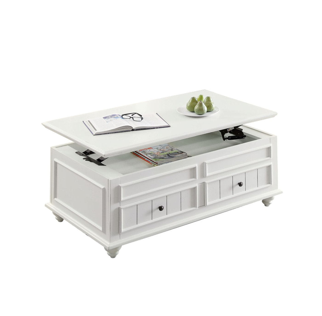 Emmett Rectangular Coffee Table with Storage in White Washed Lark Manor™