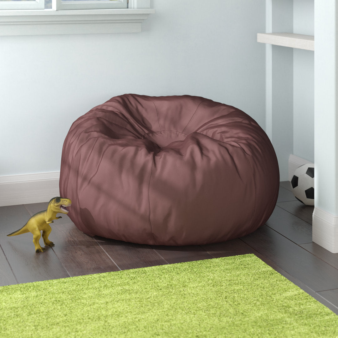 Classic Refillable Cotton Bean Bag Chair Mack & Milo™ Size: Small Body Fabric: Brown Cotton Twill