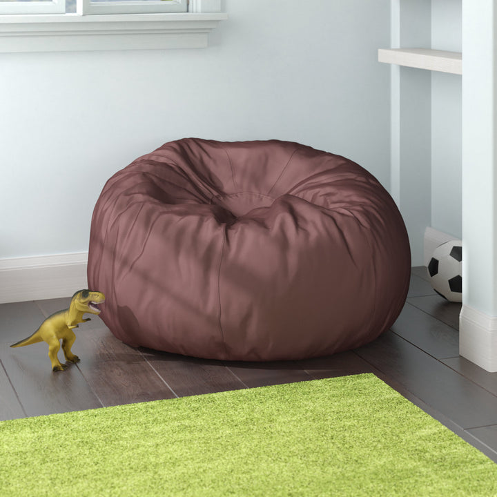 Classic Refillable Cotton Bean Bag Chair Mack & Milo™ Size: Small Body Fabric: Brown Cotton Twill