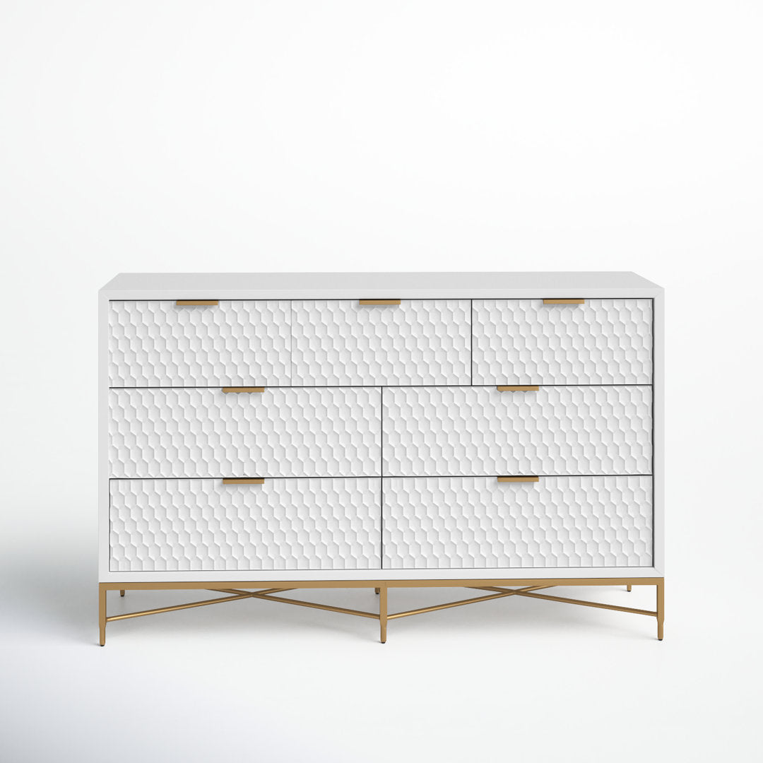 Capra 7 Drawer 56" W Double Dresser AllModern Color: White