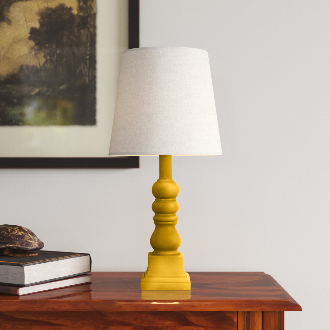 Whittier 19" Resin Table Lamp Ophelia & Co. Base Color: Yellow, Shade Color: White