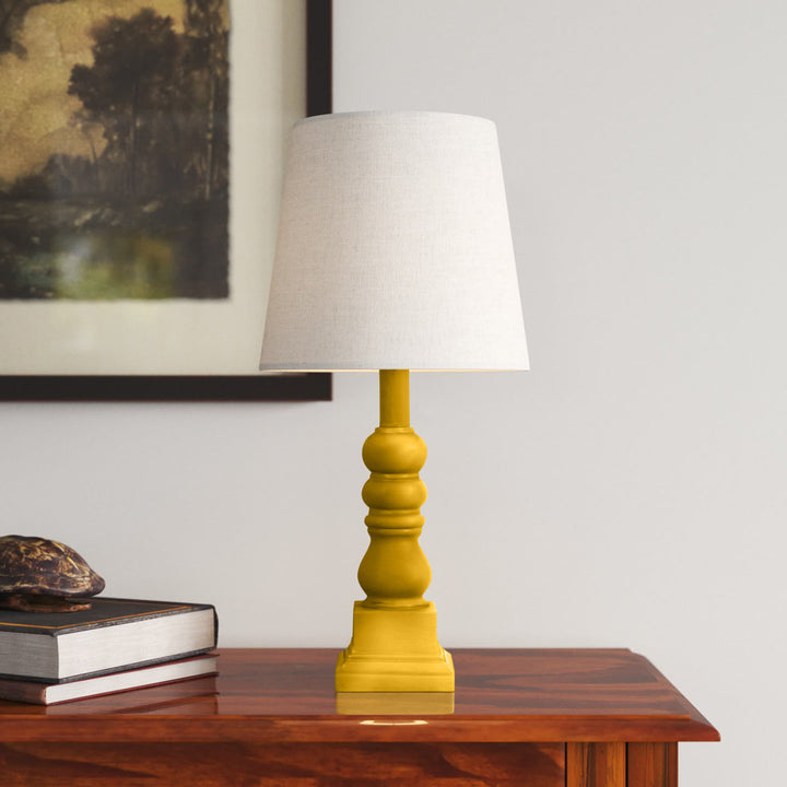 Whittier 19" Resin Table Lamp Ophelia & Co. Base Color: Yellow, Shade Color: White