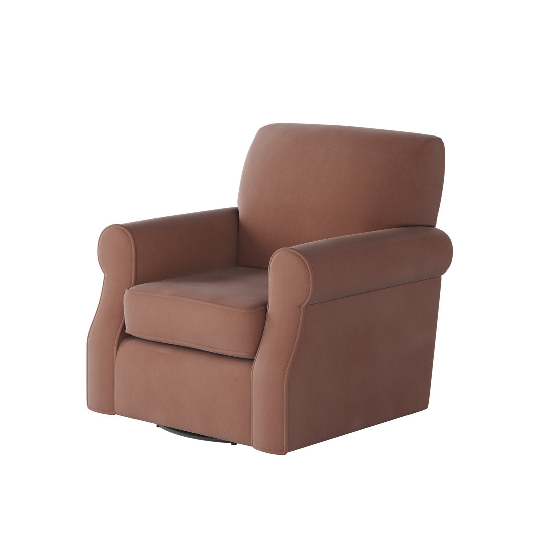 Silverlock Polyester Swivel Armchair Lark Manor™ Body Fabric: Rosewood Polyester Blend