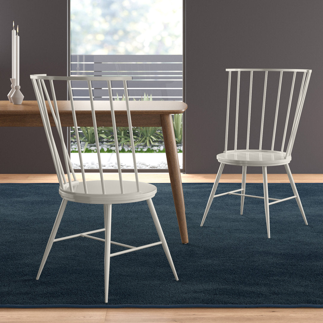 Kennamer Metal Slat Back Side Chair (Set of 2) Laurel Foundry Modern Farmhouse® Color: Silver Birch