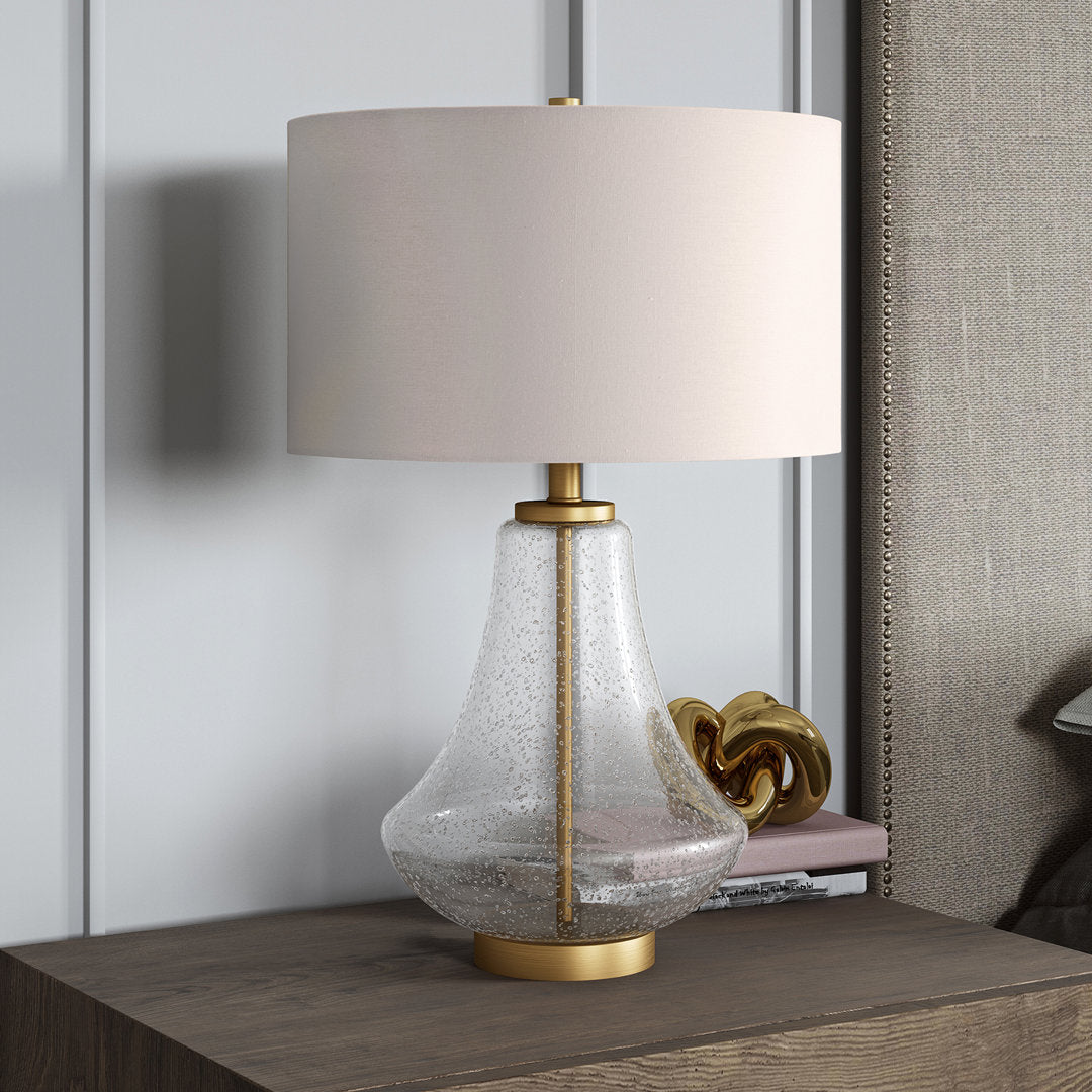 Avrianna 23" Table Lamp Highland Dunes Base Finish: Gold/Clear