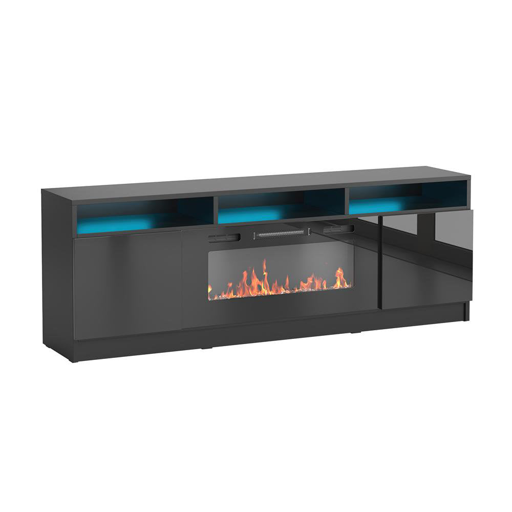 Anirudh TV Stand for TVs up to 70" with Electric Fireplace Included Ivy Bronx Color: Black