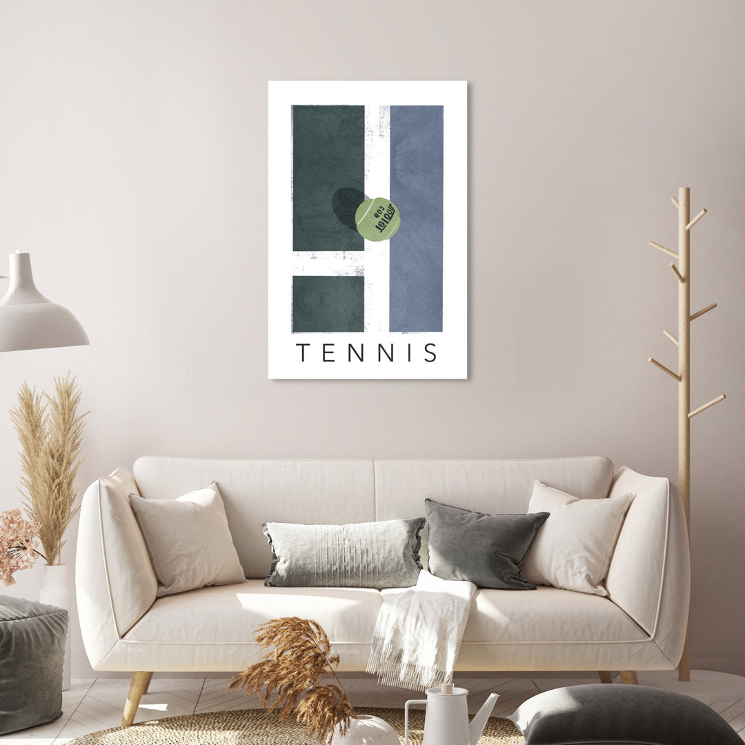 Green Tennis - Graphic Art on Canvas Oliver Gal Prints Size: 30" H x 20" W Format: Wrapped Canvas
