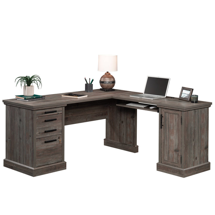 Aspen Post L-Shape Executive Desk Upper Square™ Color: Rustic Gray