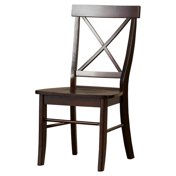 Solid Wood Cross Back Side Chair (Set of 2) August Grove® Color: Rich Mocha