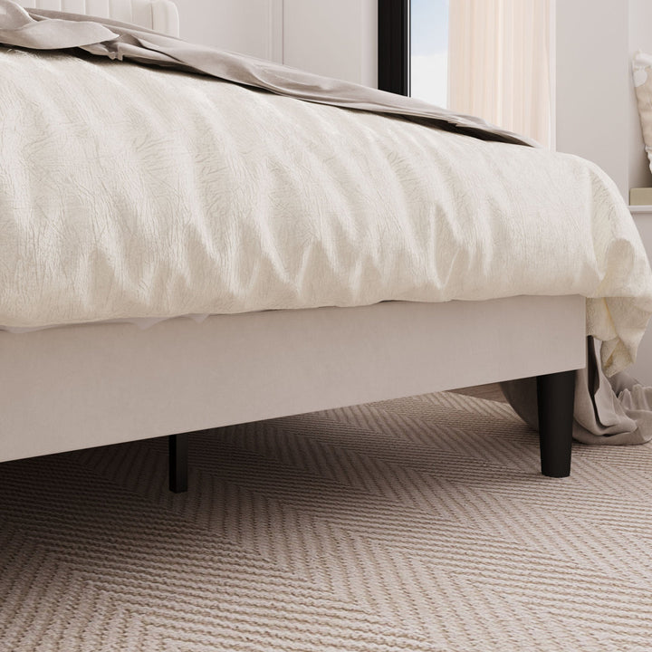 Candler Upholstered Platform Bed with Wingback Willa Arlo™ Interiors Color: White Size: King