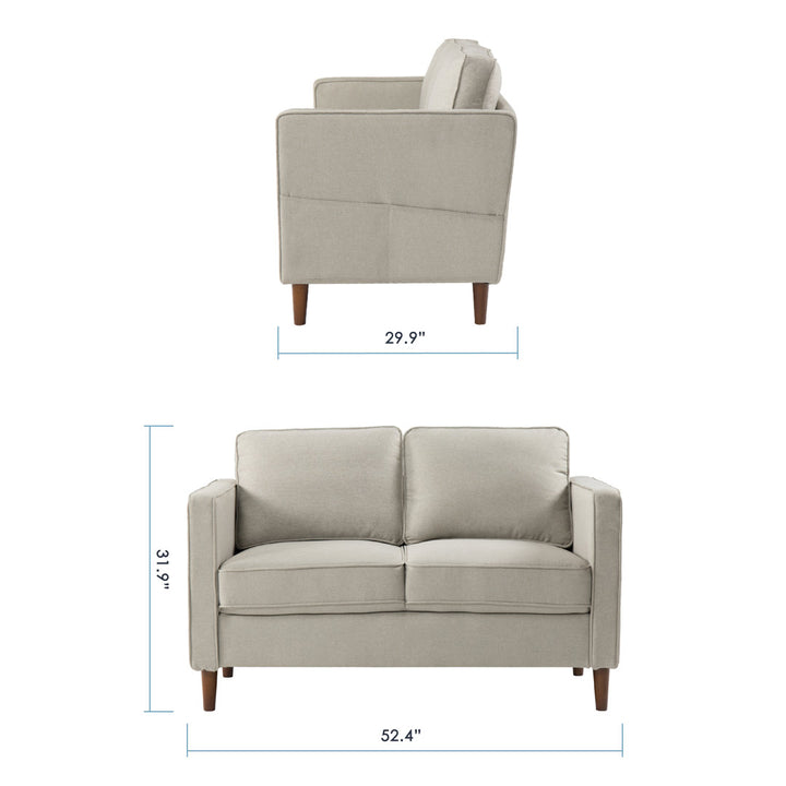 52.4" Square Arm Loveseat Mellow