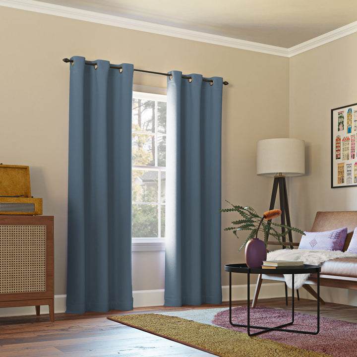 Wayfair Basics Blackout Grommet Curtain Panel Wayfair Basics® Curtain Color: Denim Blue Size per Panel: 40" W x 84" L
