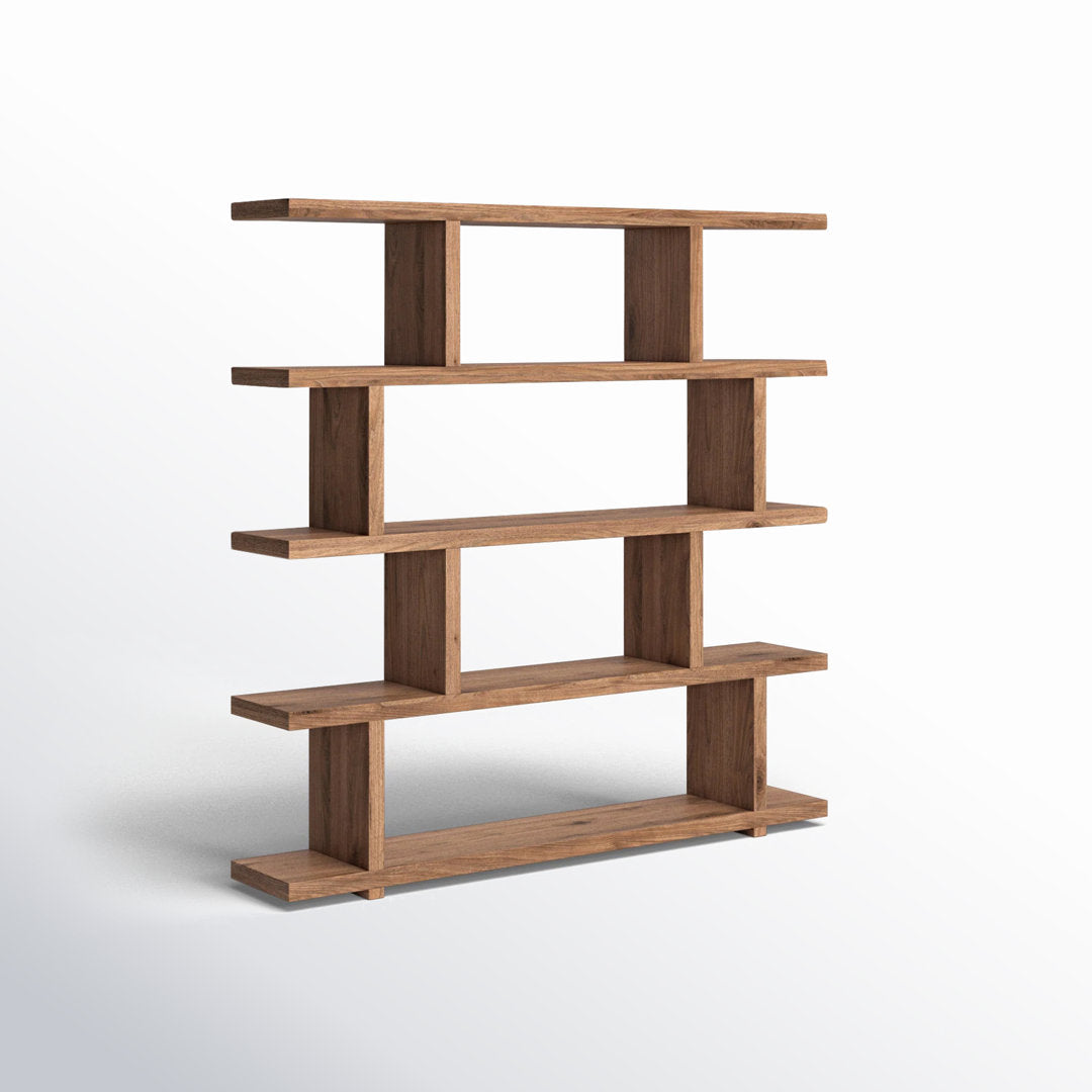 Annora 63" H x 63" W Geometric Bookcase AllModern Color: Walnut