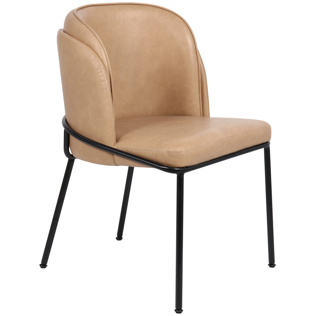 Philpott Faux Leather Dining Chair, Set Of 2 (Set of 2) Trent Austin Design® Upholstery Color: Tan