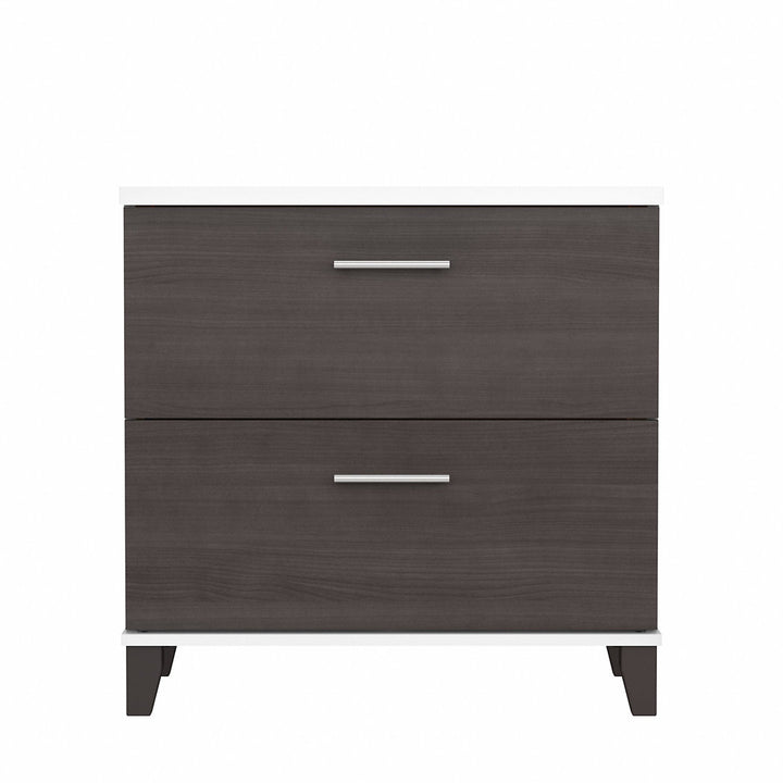 Magomed 2-Drawer Lateral Filing Cabinet Gracie Oaks Color: Storm Gray/White