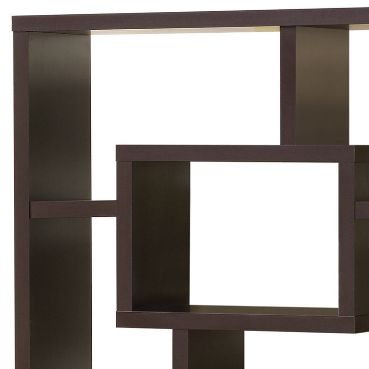 Adwolf 70.75" H x 35" W Geometric Bookcase Wade Logan® Color: Cappuccino