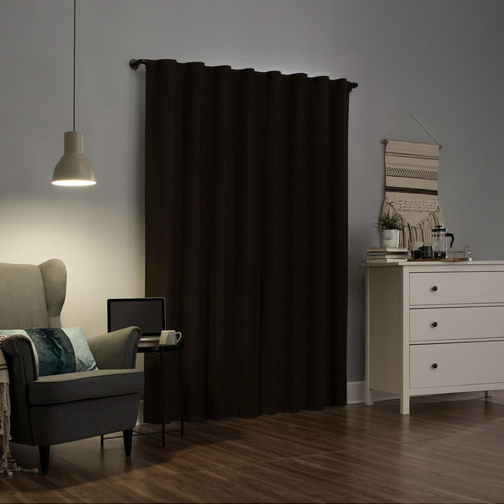 Wayfair Basics Thermal 100% Blackout Back Tab/Rod Pocket Curtain Panel Wayfair Basics® Curtain Color: Cocoa Size per Panel: 40" W x 63" L