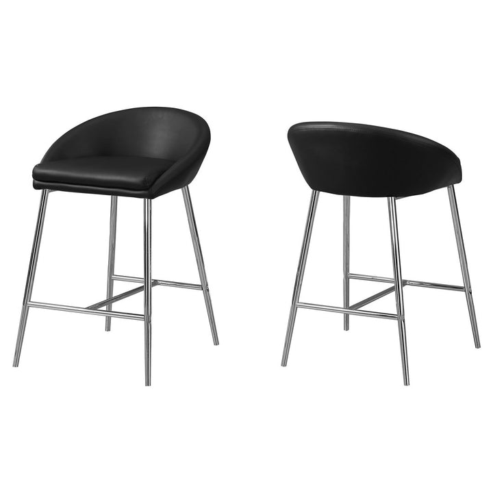 Glaser Bar Stool, Counter Height, Kitchen, Chrome, Contemporary (Set of 2) Wade Logan® Seat Height: Bar Stool (29.75" Seat Height ), Upholstery: Gray