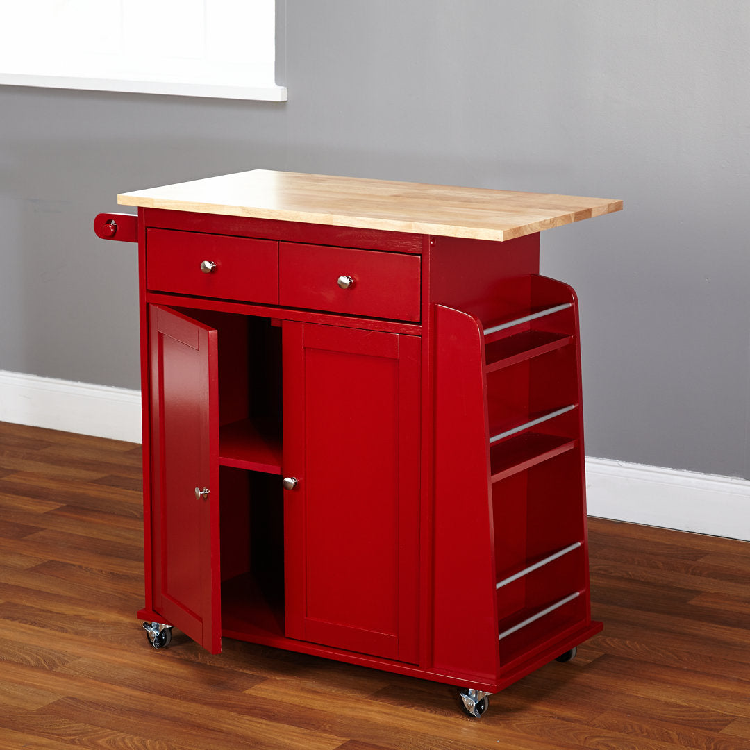 Ferraro Kitchen Cart Alcott Hill® Base Finish: Red