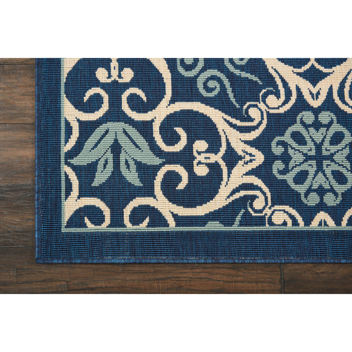 Adelene Floral Navy Blue Indoor / Outdoor Area Rug Birch Lane™ Rug Size: Rectangle 7'10" x 10'6"
