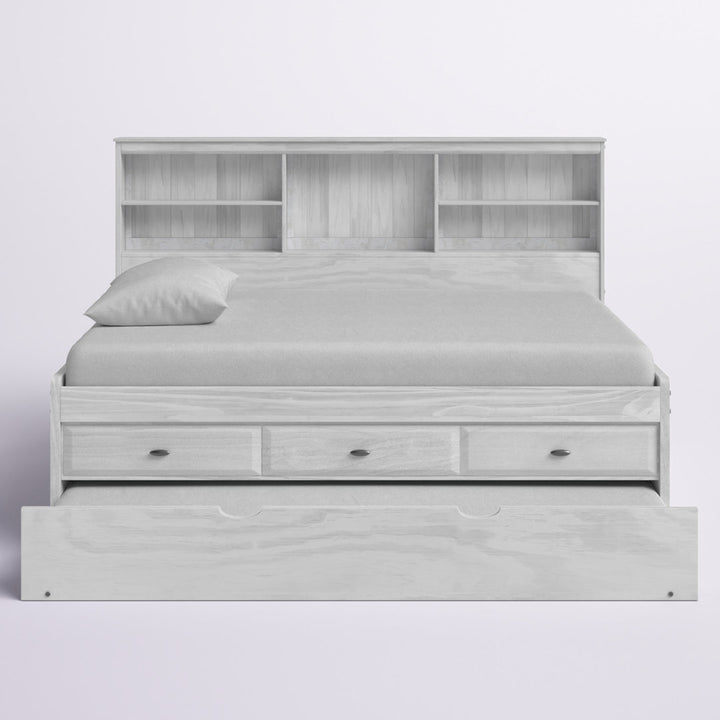 Beckford 3 Drawer Solid Wood Daybed with Bookcase by Viv + Rae Viv + Rae™ Bed Frame Color: Ash Size: Full