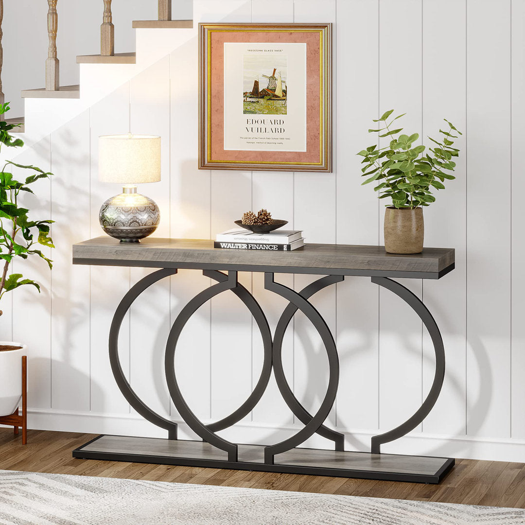 Herakles 55" Console Table Mercer41 Color: Gray/Black