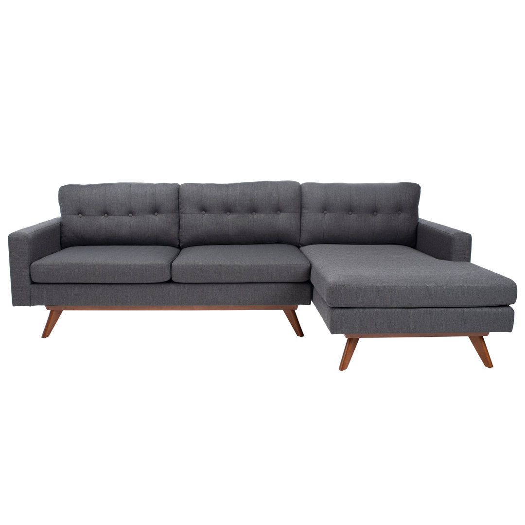 Jalean 103" Wide Linen Right Hand Facing Sofa & Chaise George Oliver