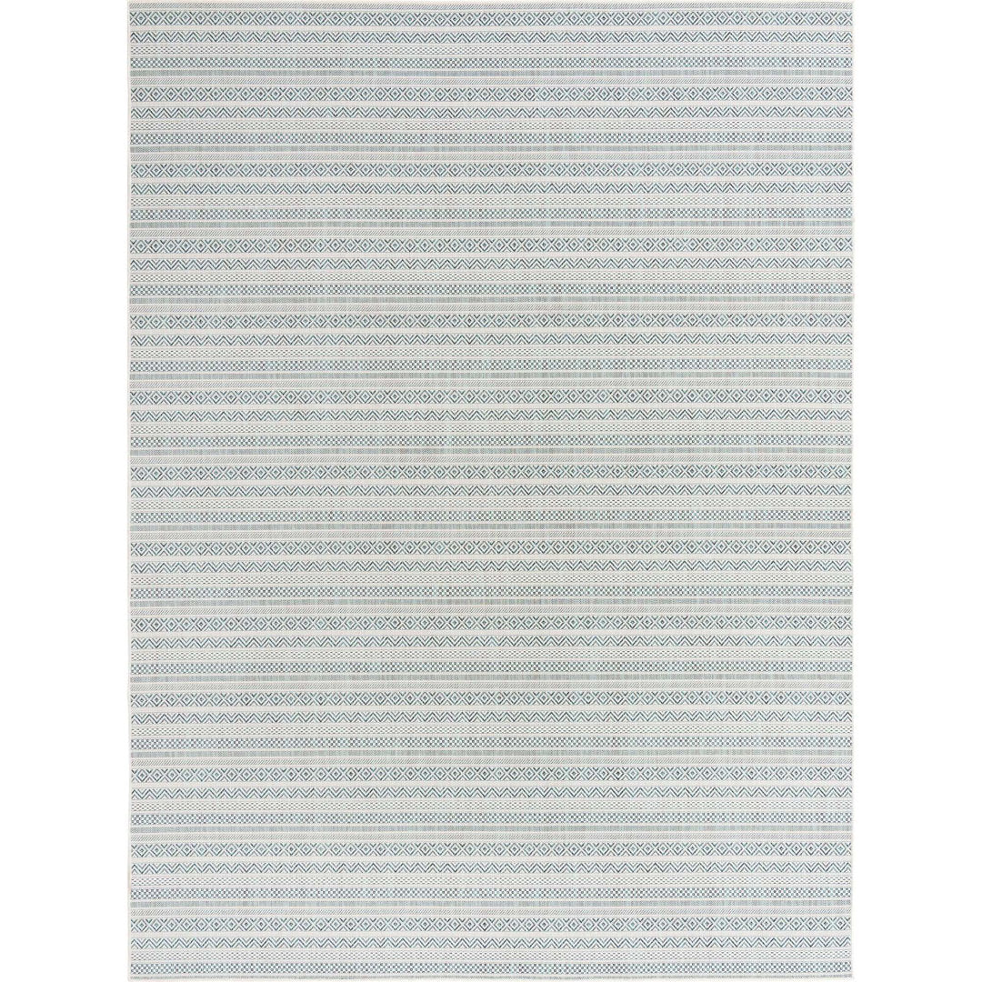 Hewitt Striped Teal Indoor / Outdoor Area Rug Steelside™ Rug Size: Rectangle 9' x 12'
