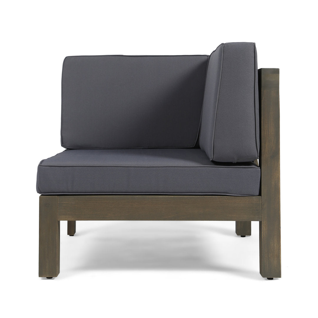 Patio Sofa with Cushions Highland Dunes Frame Color / Cushion Color: Gray Finish Frame / Dark Gray Cushion