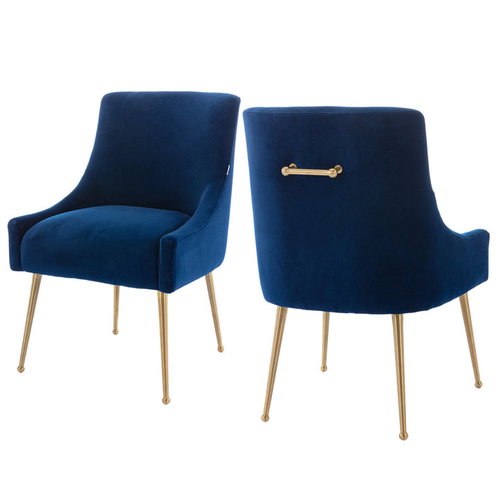 Magallanes Velvet Upholstered Side Chair (Set of 2) Willa Arlo™ Interiors Upholstery Color: Navy